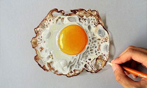 hand-drawn 3D fried egg - Sushant Rane
