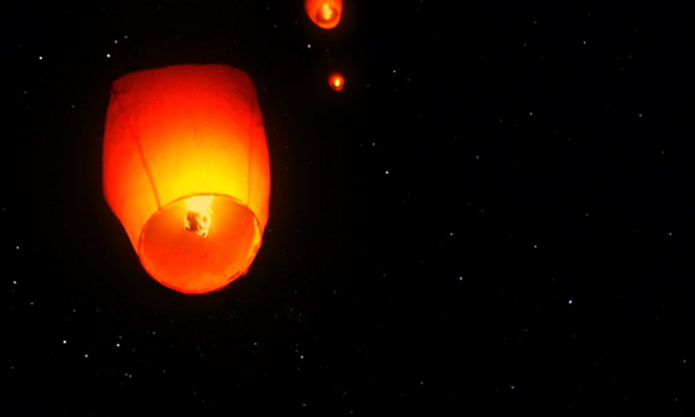 fire in the sky - The Best Advice So Far - paper lantern Chinese floating sky lantern