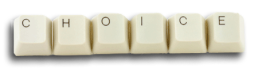 choice spelled out on computer keys