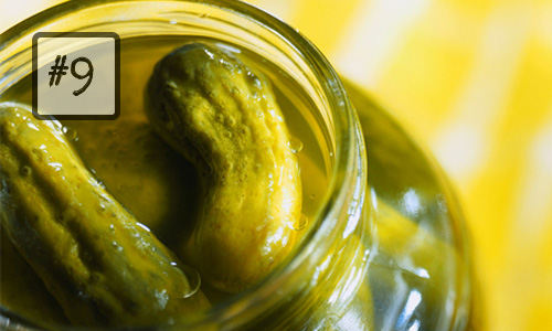 pickles in a jar close up
