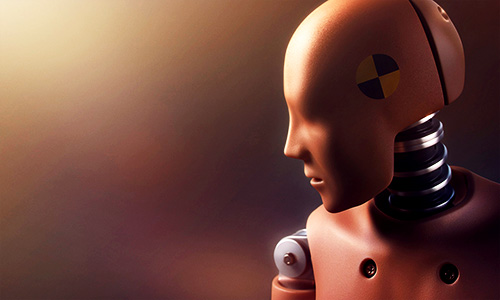 humanoid crash test dummy ashamed