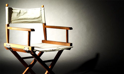 director's chair in spotlight
